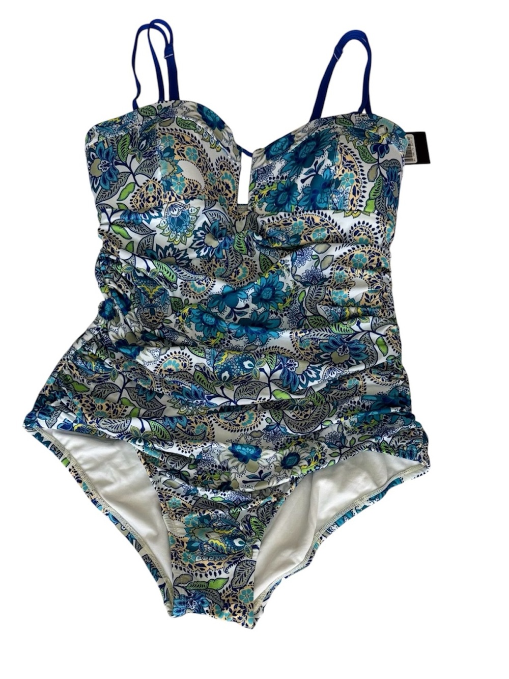 Sea Ángel Blue Floral One-Piece Swimsuit with Built-in Chest Padding Size XL